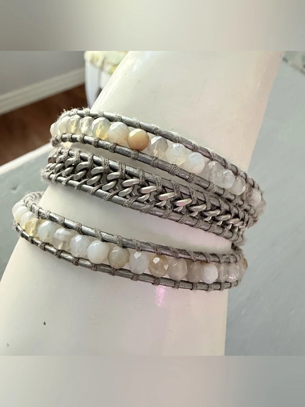 Chan Luu Boho Neutral Beaded Wrap Bracelet